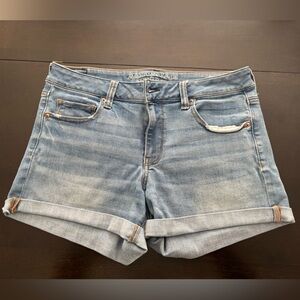 American Eagle Outfitters Light Blue Midi Shorts